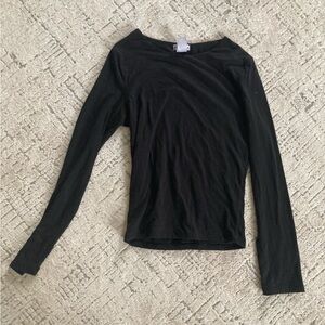 Little Daisy Black Long Sleeve Women's Top Buttery Soft M
